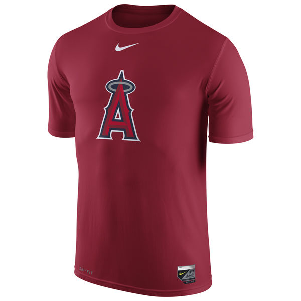 MLB Men Los Angeles Angels of Anaheim Nike Authentic Collection Legend Logo 1.5 Performance TShirt Red